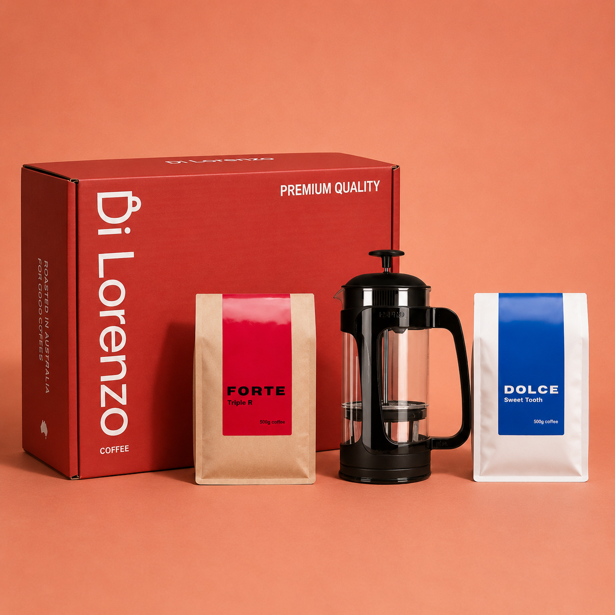 Father’s Day Gift Set - French Press + Forte & Dolce Coffee