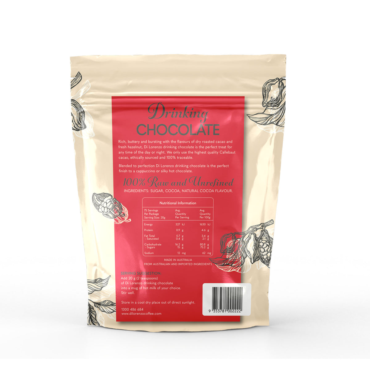 Drinking Chocolate - Plant-Based "Di Lorenzo Coffee" 1Kg